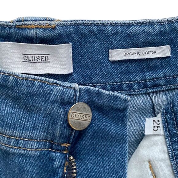 Closed Jeans Josy Cropped Mid-Rise Straight Leg Relaxed Fit Med Blue Wash Sz 25 - Picture 7 of 9